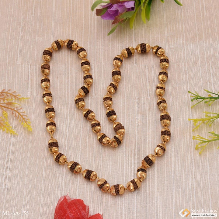 Classic design superior quality brown mala gold plated -