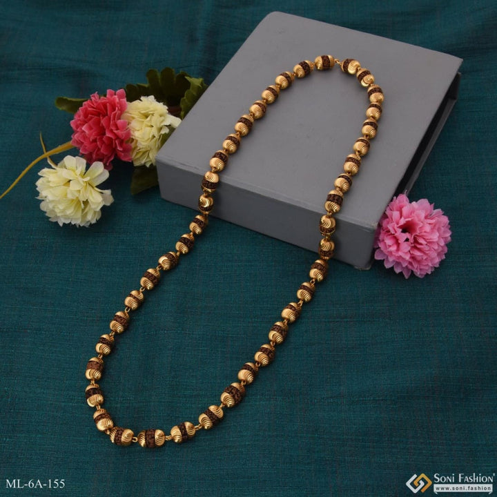 Classic design superior quality brown mala gold plated -