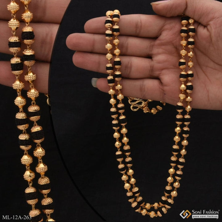 Classic Design Superior Quality Gold Plated Rudraksha Mala