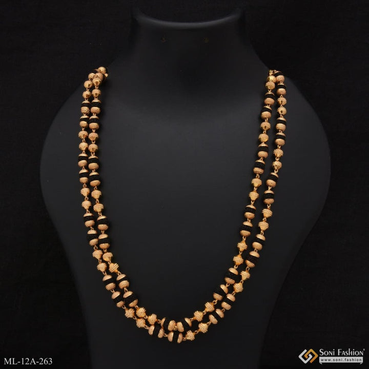 Classic Design Superior Quality Gold Plated Rudraksha Mala