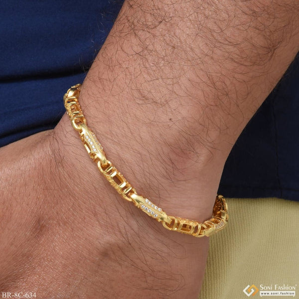 Cool design with diamond best quality gold plated bracelet