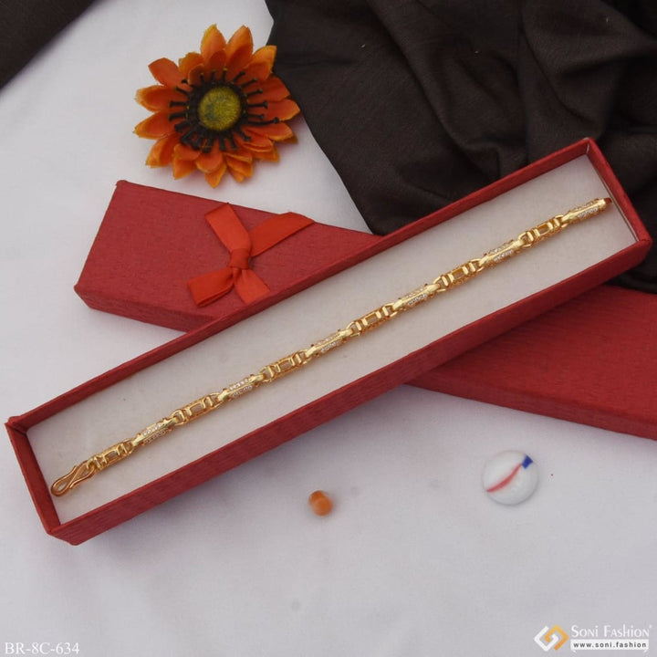 Cool design with diamond best quality gold plated bracelet