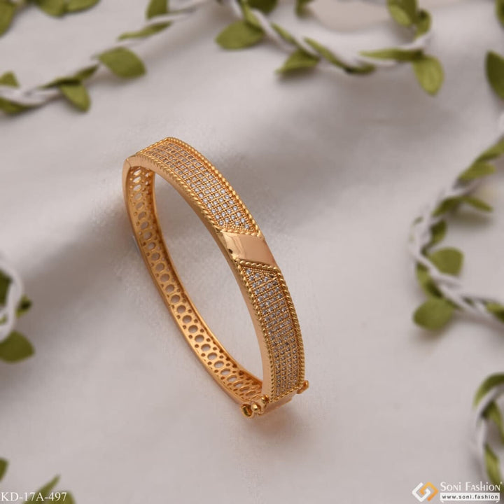 Cool Design Superior Quality With Diamond Gold Plated Kada