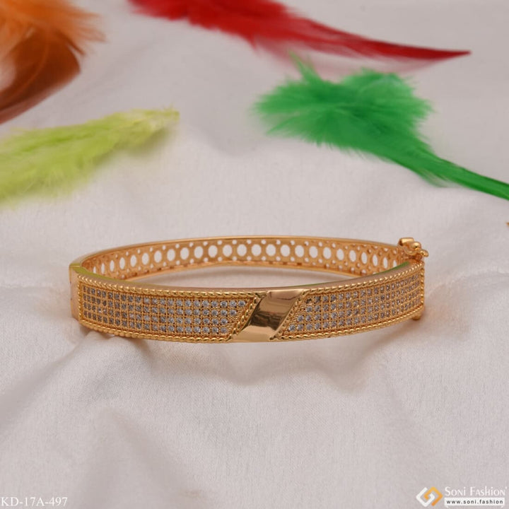 Cool Design Superior Quality With Diamond Gold Plated Kada