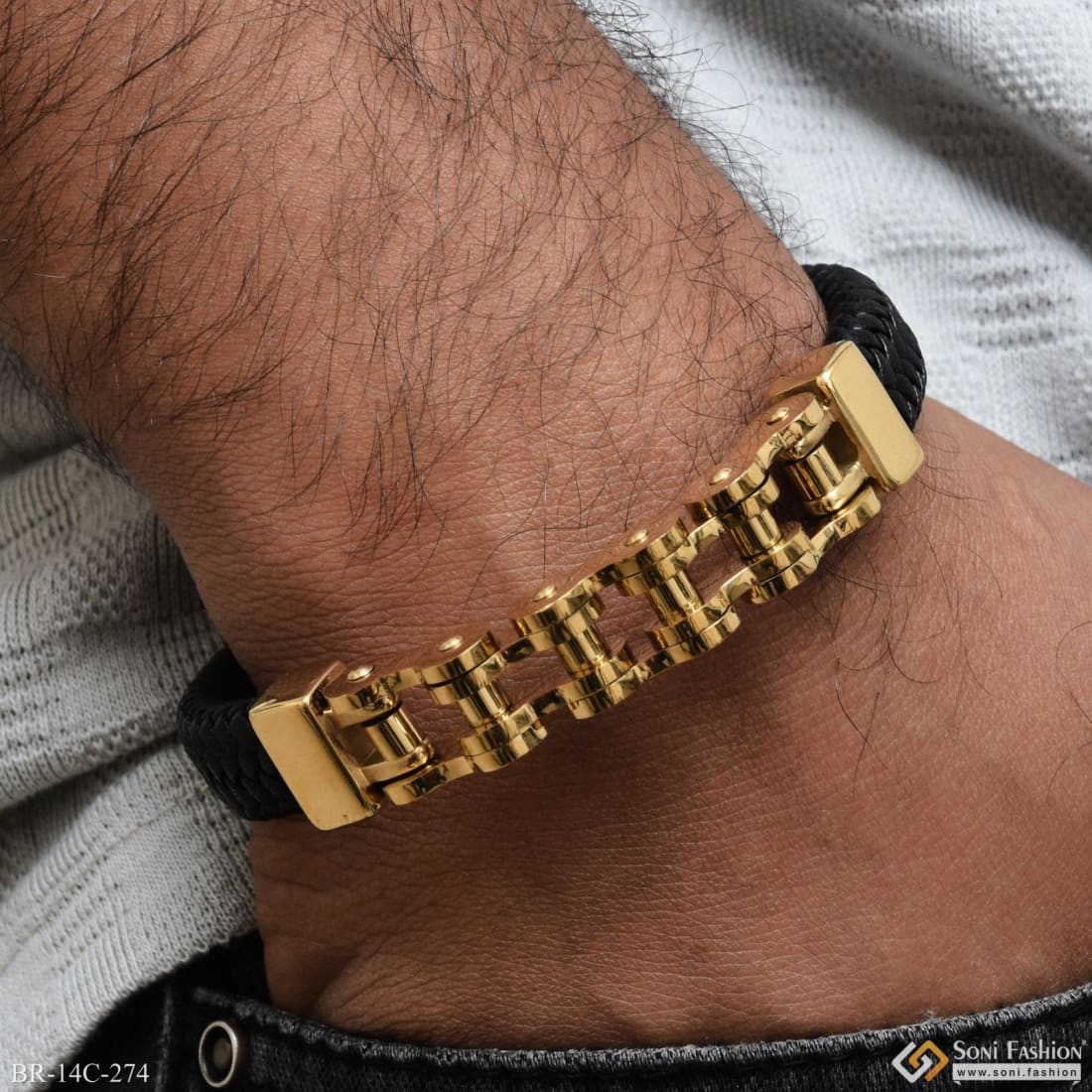 Black gold outlet mens bracelet