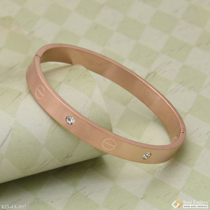 Dainty design best quality with diamond rose gold kada for