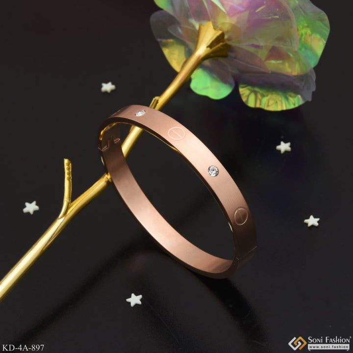 Dainty design best quality with diamond rose gold kada for