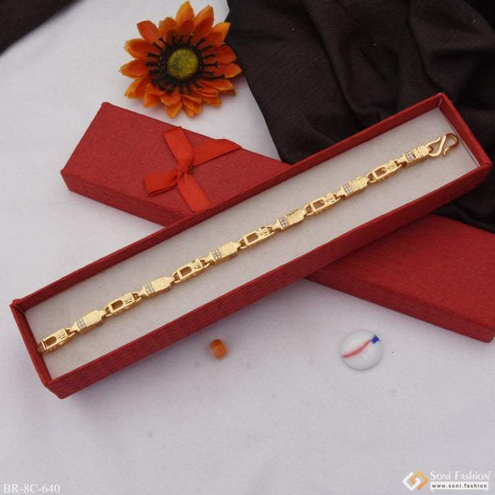 Dainty Design With Diamond Funky Gold Plated Bracelet For