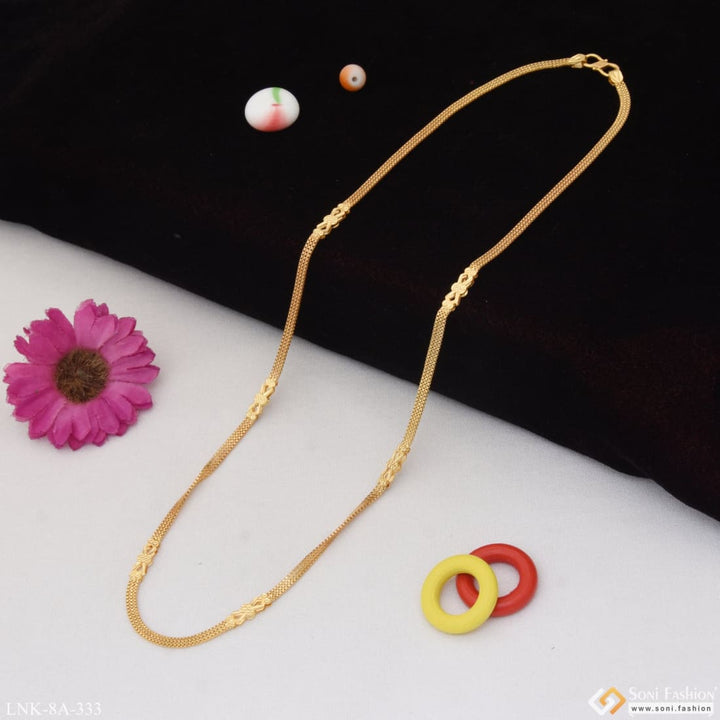 Gold plated necklace with ball and flower design - Style A333