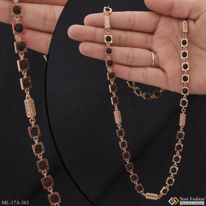 Delicate Design Amazing Rose Gold Color Rudraksha Mala