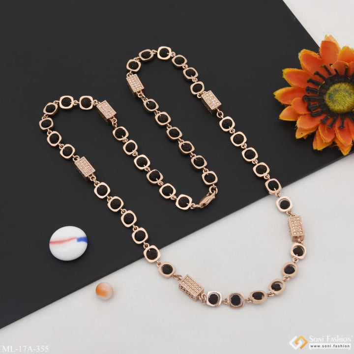 Delicate Design Artisanal Rose Gold Color Rudraksha Mala