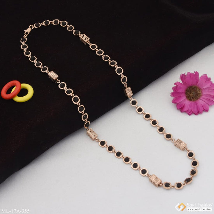 Delicate Design Artisanal Rose Gold Color Rudraksha Mala