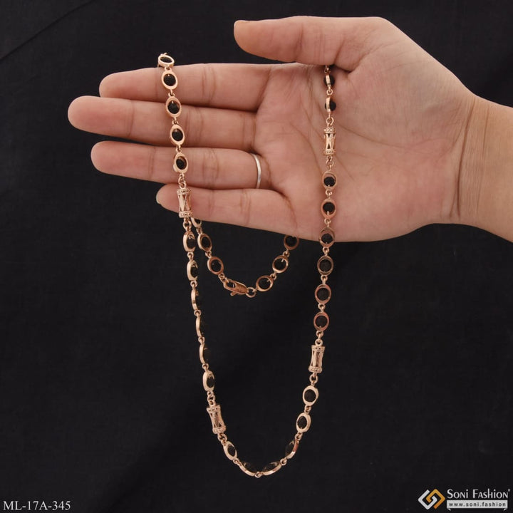 Delicate design gorgeous rose gold color rudraksha mala for