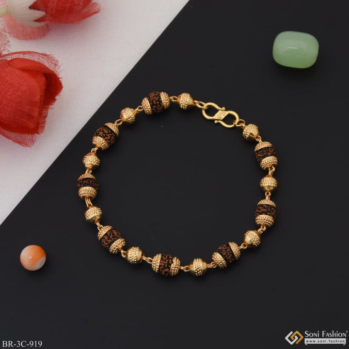 Designer design best quality gold plated rudraksha bracelet