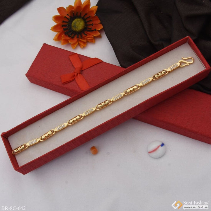 Designer Design With Diamond Fabulous Gold Plated Bracelet