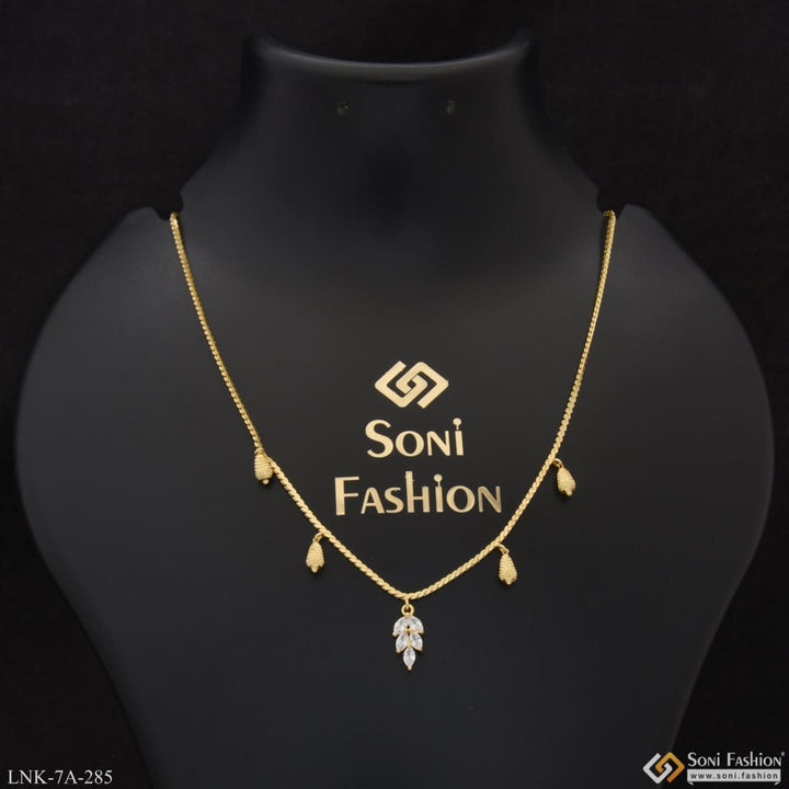 Designer with diamond charming design gold plated necklace