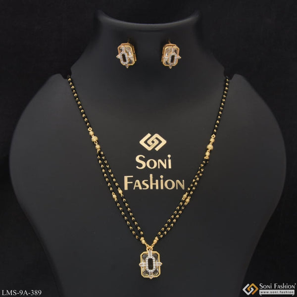 Designer With Diamond Gold Plated Mangalsutra Set For Women