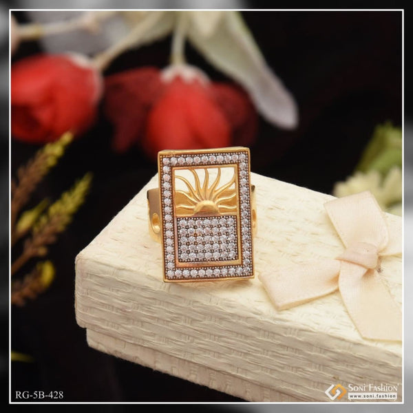 Sun With Diamond Best Quality Durable Design Gold Plated