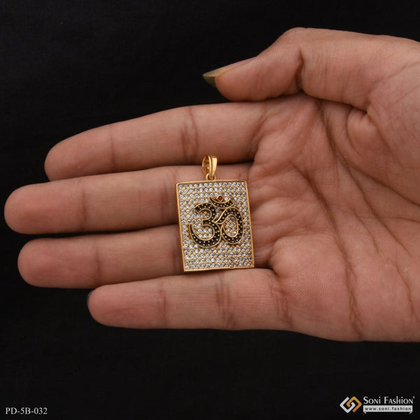 Om with diamond dainty design best quality gold plated