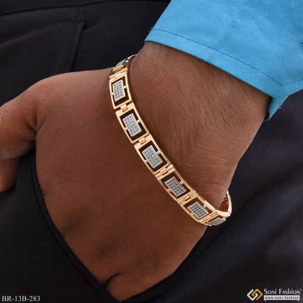 Rose gold bracelet with diamonds - Diamond Expensive-looking Design High-quality Rose Gold Bracelet