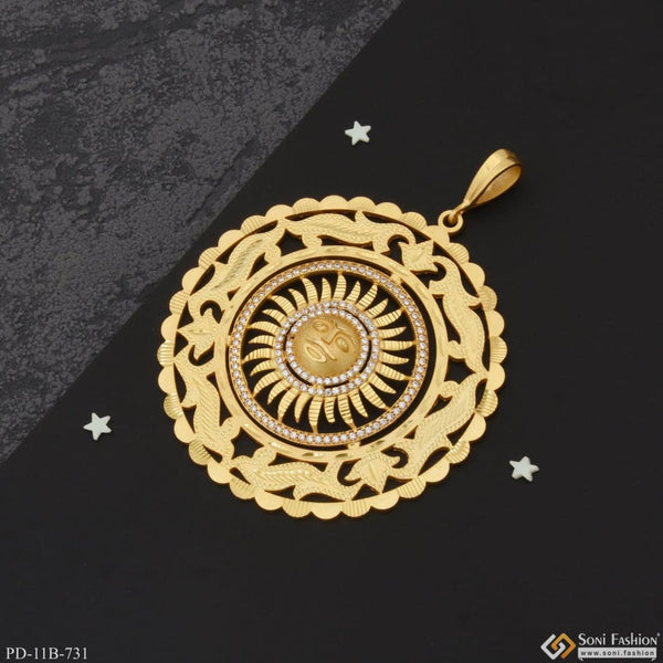 Sun With Diamond Extraordinary Design Gold Plated Pendant