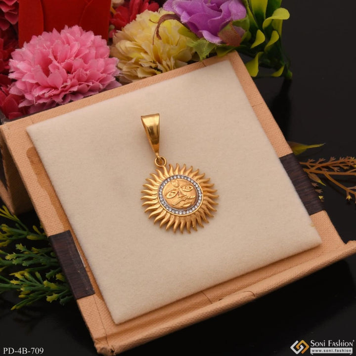 Sun With Diamond Fancy Design High-quality Gold Plated