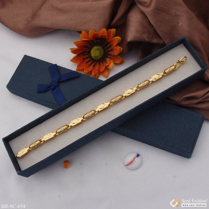 Durable design with diamond funky gold plated bracelet for