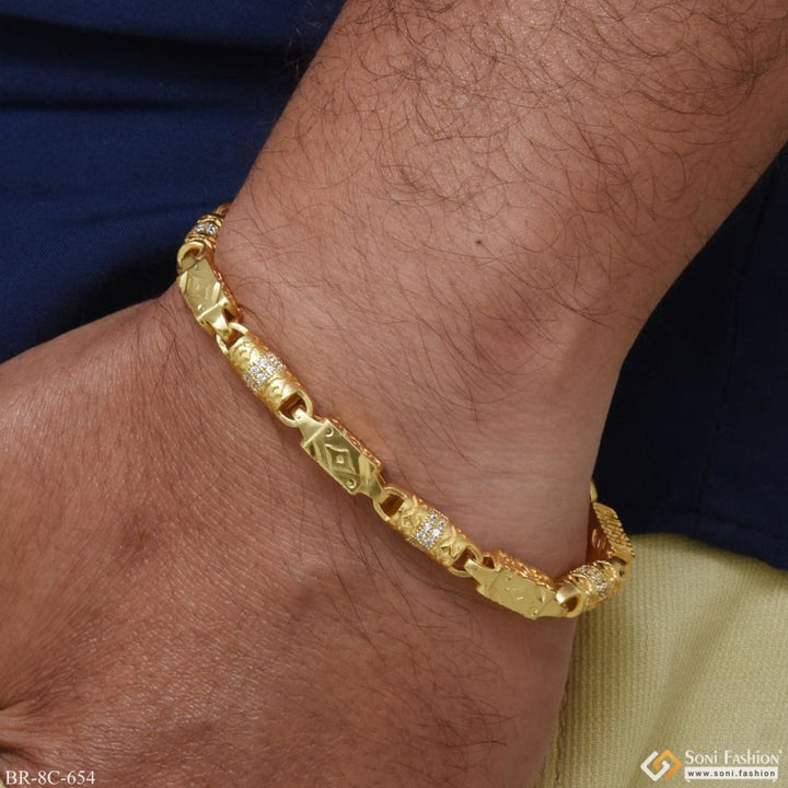 Durable design with diamond funky gold plated bracelet for