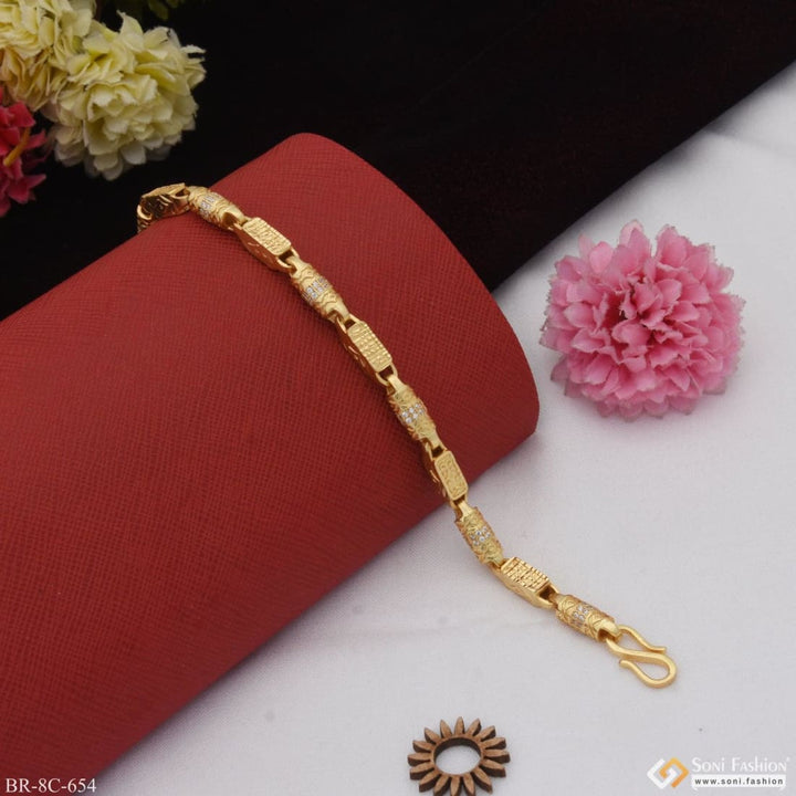 Durable design with diamond funky gold plated bracelet for