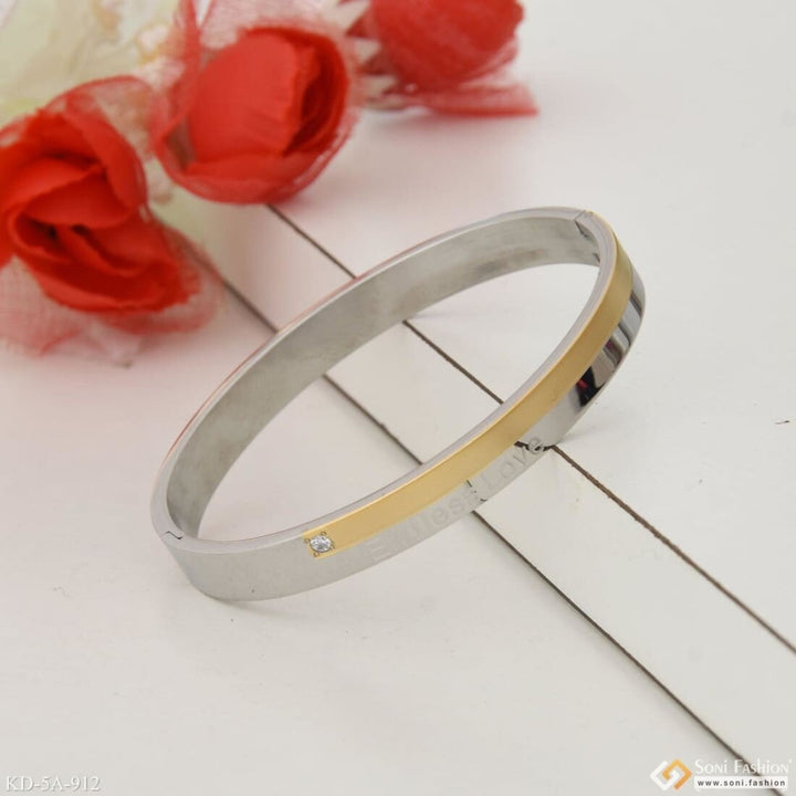 Stylish stainless steel diamond bracelet for men - End Less Love A912