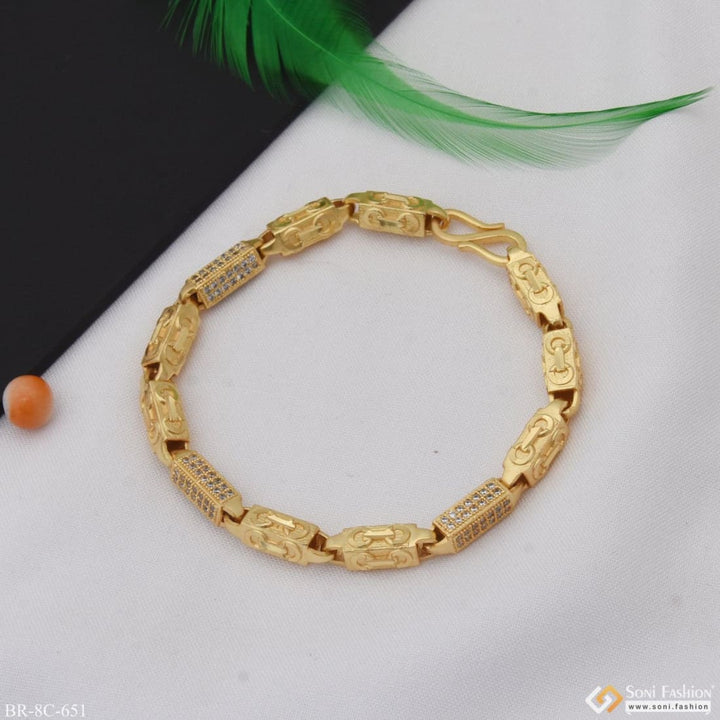 Exceptional design with diamond popular gold plated bracelet