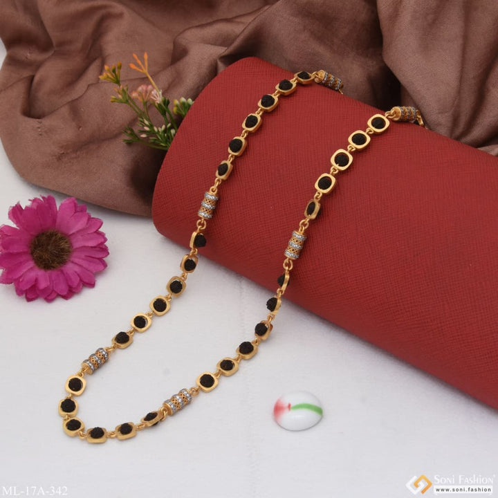 Fancy Design Extraordinary Gold Plated Rudraksha Mala For