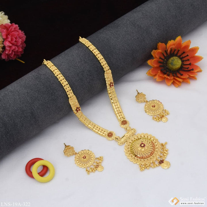 Fashionable Eye-catching Design Gold Plated Rani Haar