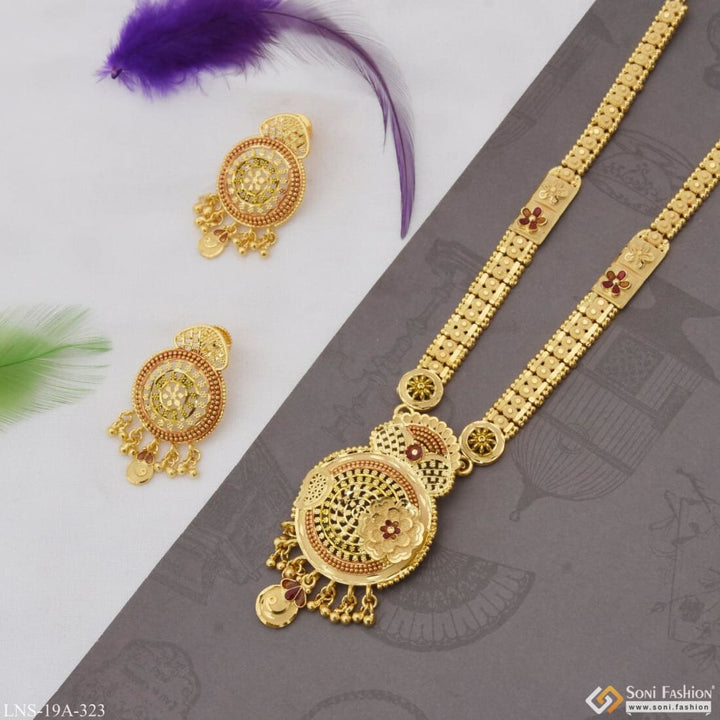 Finely Detailed Classic Design Gold Plated Rani Haar