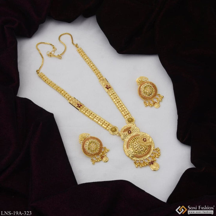 Finely Detailed Classic Design Gold Plated Rani Haar