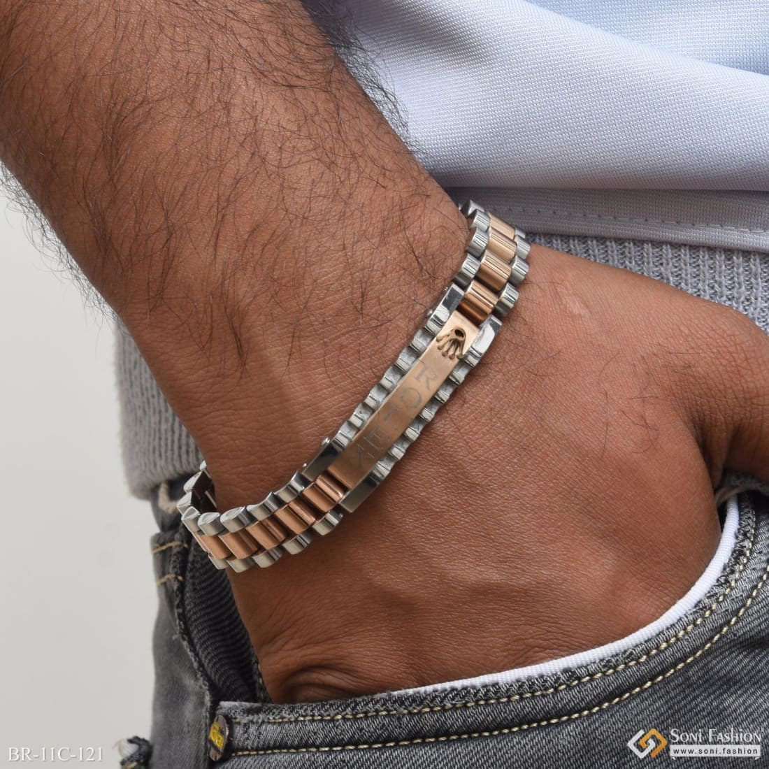 Bracelet and Necklace - Silver-colored - Men