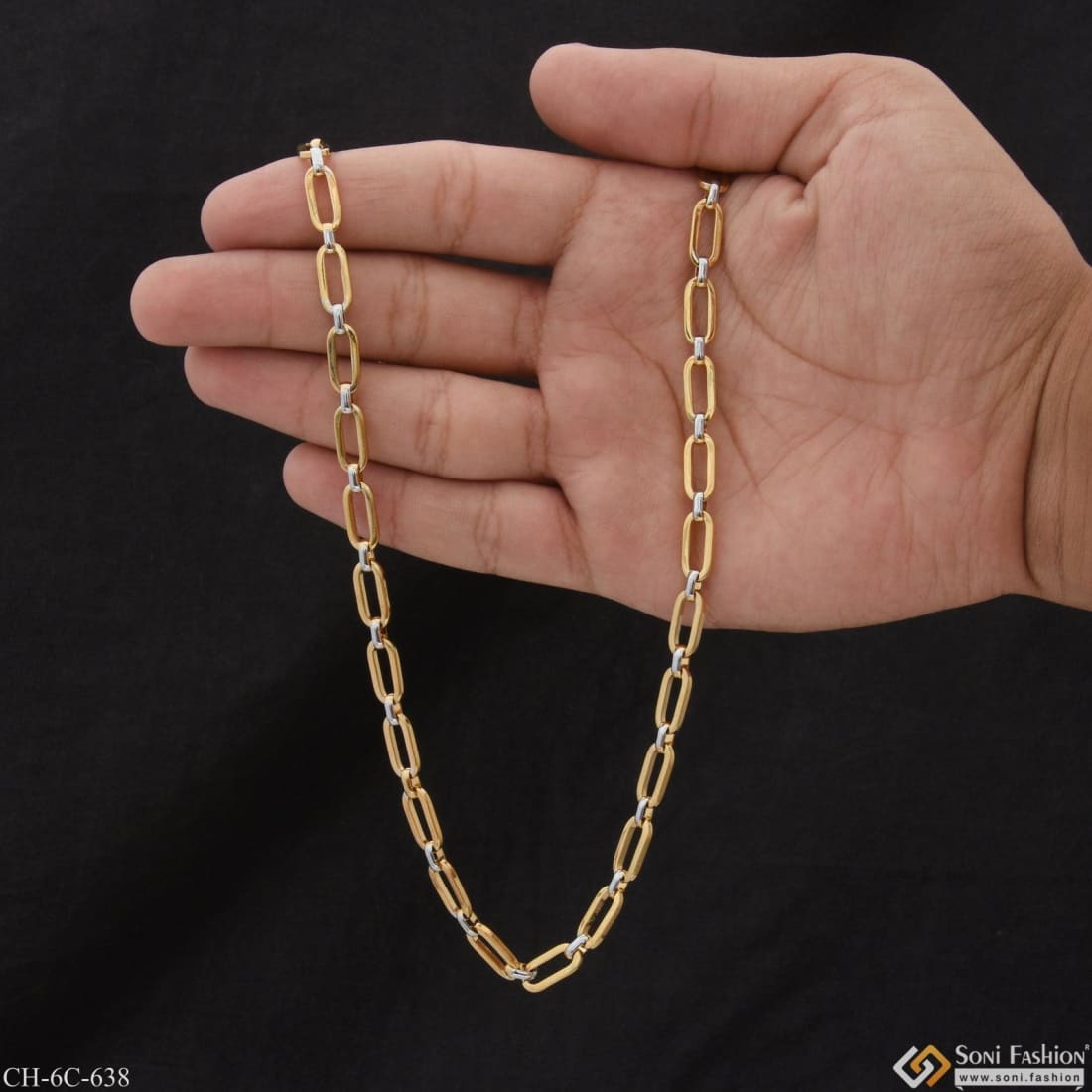 Funky Design Silver Gold Color Cute Design Best Quality Chain for Men Style C638