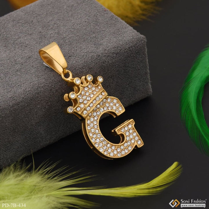 G Letter With Diamond Superior Quality Unique Design