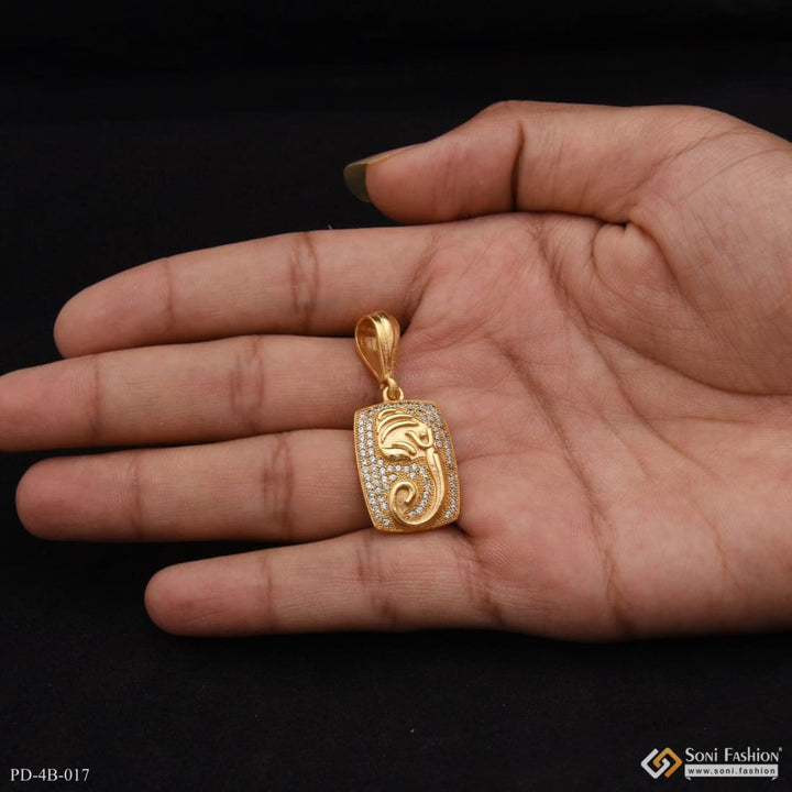 Ganpati with diamond sophisticated design gold plated