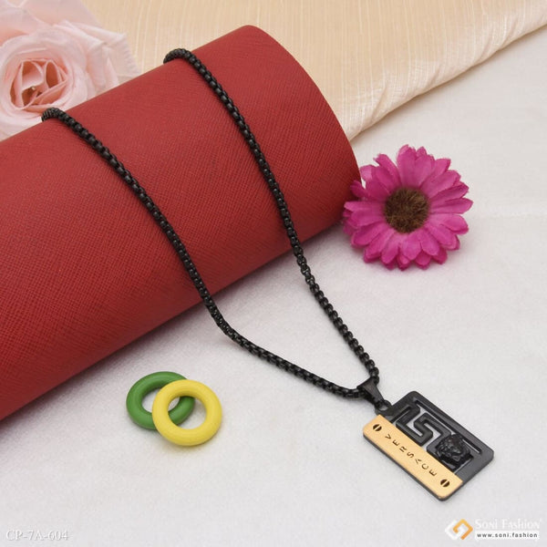 Glamorous Design Black & Golden Color Chain Pendant Combo