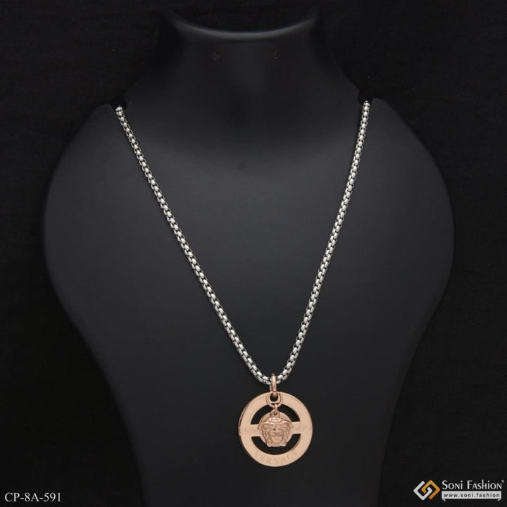 Glittering Design Silver & Rose Gold Color Chain Pendant