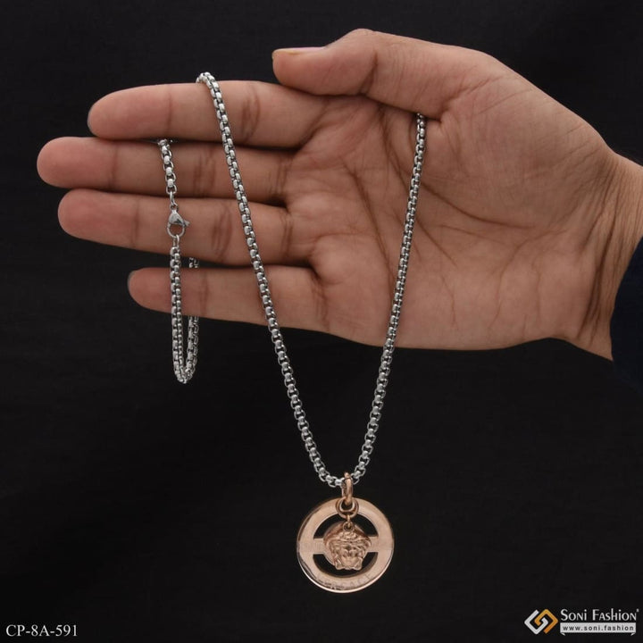 Glittering Design Silver & Rose Gold Color Chain Pendant