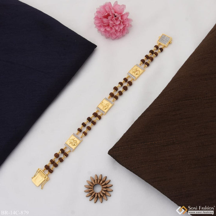 Goga maharaj fabulous design gold plated rudraksha bracelet