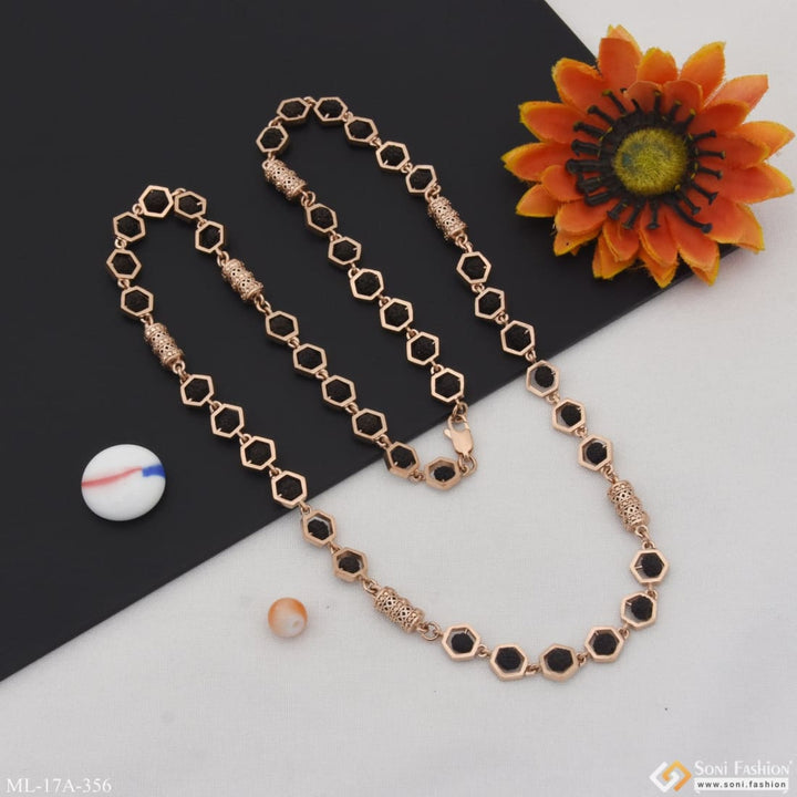 Gorgeous Design Antique Rose Gold Color Rudraksha Mala For