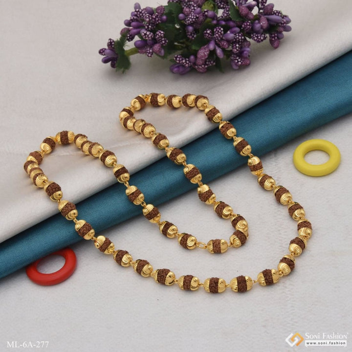 Gorgeous design dainty best quality gold plated mala for men