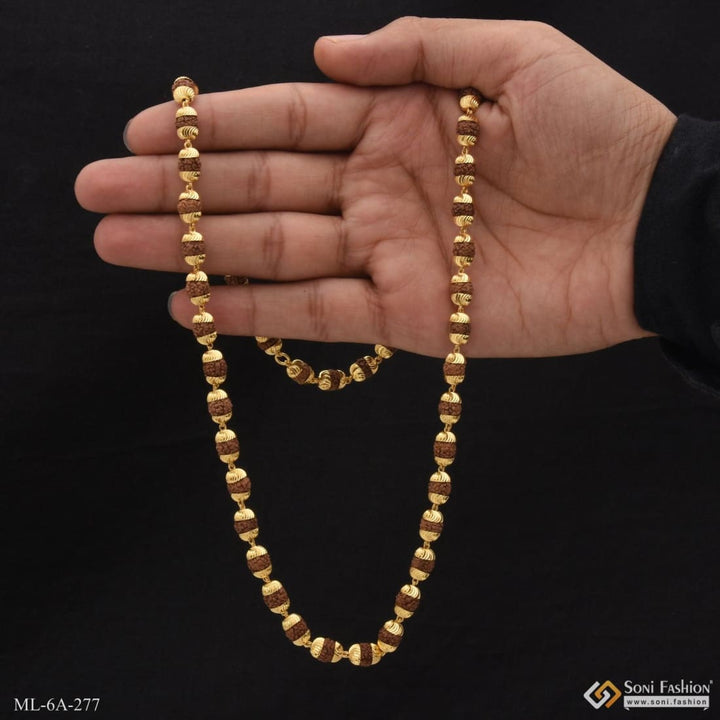 Gorgeous design dainty best quality gold plated mala for men