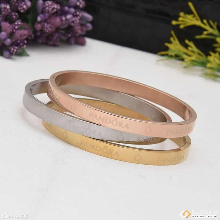 Gorgeous design gold silver & rose stainless steel kada for