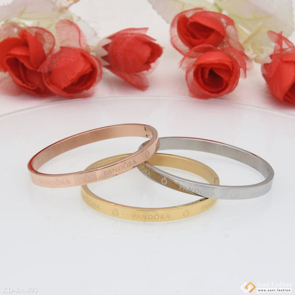 Gorgeous design gold silver & rose stainless steel kada for