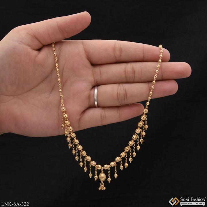 Graceful design hand-crafted gold plated necklace for ladies