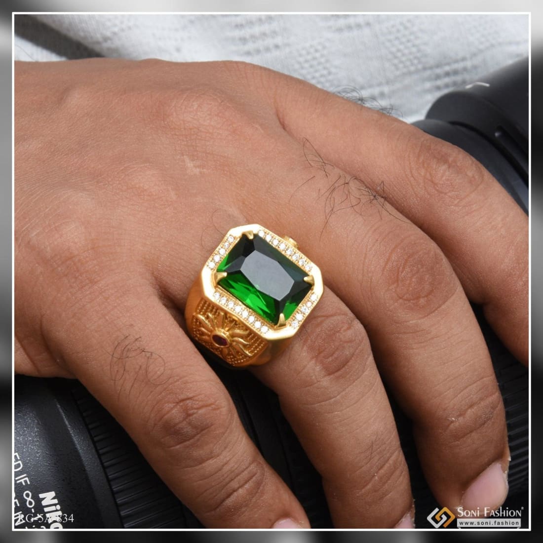 Natural Emerald ring 14.25 Ratti 13.00 carat Certified Emerald Panna  Gemstone Gold Plated Adjustable Ring Natural